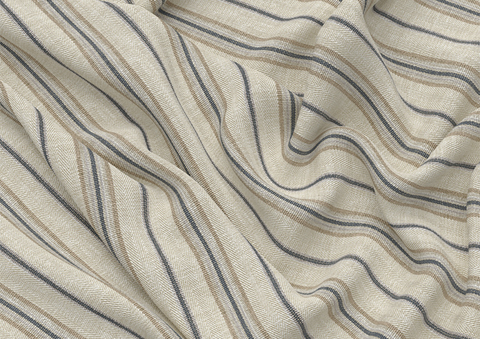 Santorini Stripe, Beachwood - Roman Blind - Image 4